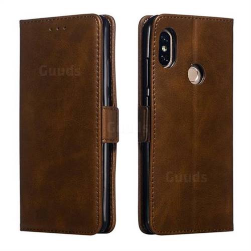 Retro Classic Calf Pattern Leather Wallet Phone Case for Xiaomi Redmi Note 5 Pro - Brown