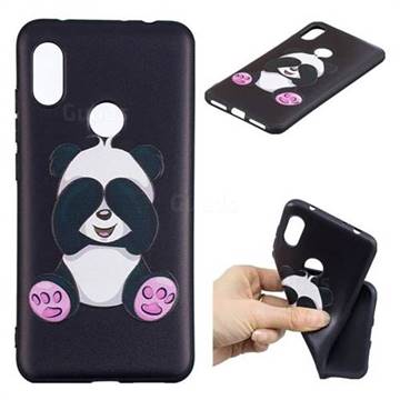 Lovely Panda 3D Embossed Relief Black Soft Back Cover for Mi Xiaomi Redmi Note 6