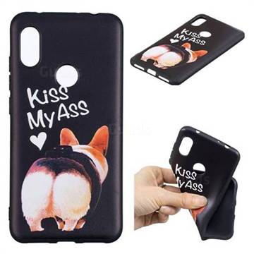 Lovely Pig Ass 3D Embossed Relief Black Soft Back Cover for Mi Xiaomi Redmi Note 6