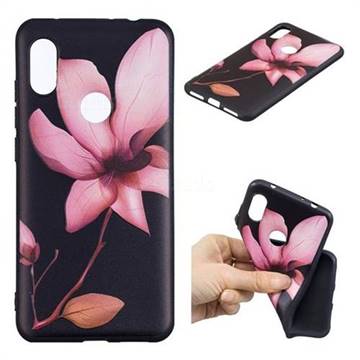 Lotus Flower 3D Embossed Relief Black Soft Back Cover for Mi Xiaomi Redmi Note 6