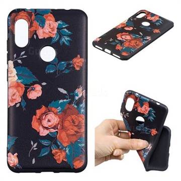 Safflower 3D Embossed Relief Black Soft Back Cover for Mi Xiaomi Redmi Note 6