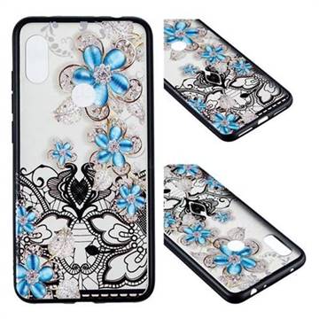 Lilac Lace Diamond Flower Soft TPU Back Cover for Mi Xiaomi Redmi Note 6