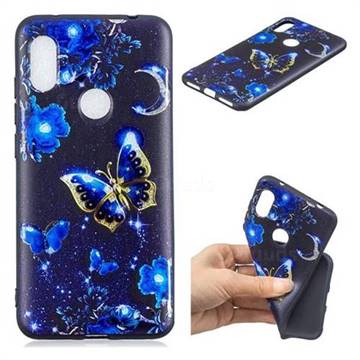 Phnom Penh Butterfly 3D Embossed Relief Black TPU Cell Phone Back Cover for Mi Xiaomi Redmi Note 6