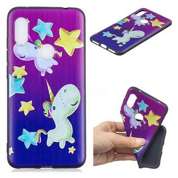 Pony 3D Embossed Relief Black TPU Cell Phone Back Cover for Mi Xiaomi Redmi Note 6