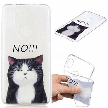 Cat Say No Clear Varnish Soft Phone Back Cover for Mi Xiaomi Redmi Note 6
