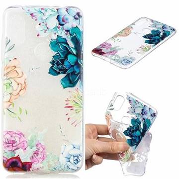 Gem Flower Clear Varnish Soft Phone Back Cover for Mi Xiaomi Redmi Note 6