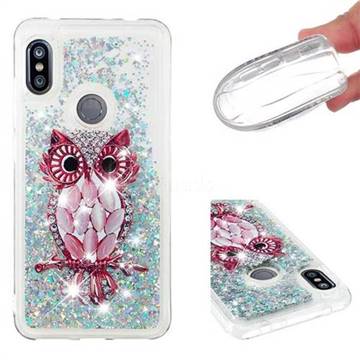 Seashell Owl Dynamic Liquid Glitter Quicksand Soft TPU Case for Mi Xiaomi Redmi Note 6
