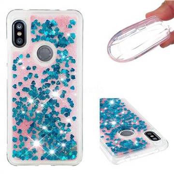 Dynamic Liquid Glitter Quicksand Sequins TPU Phone Case for Mi Xiaomi Redmi Note 6 - Blue
