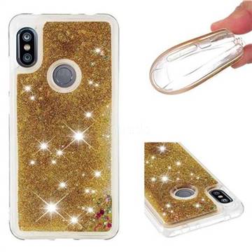 Dynamic Liquid Glitter Quicksand Sequins TPU Phone Case for Mi Xiaomi Redmi Note 6 - Golden