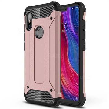 King Kong Armor Premium Shockproof Dual Layer Rugged Hard Cover for Mi Xiaomi Redmi Note 6 - Rose Gold