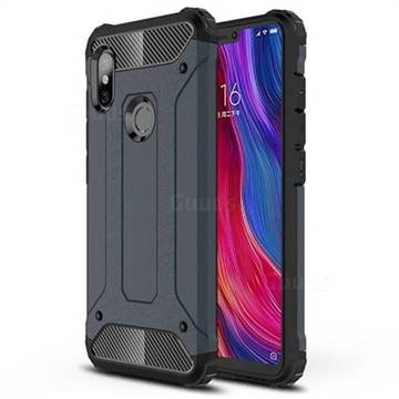 King Kong Armor Premium Shockproof Dual Layer Rugged Hard Cover for Mi Xiaomi Redmi Note 6 - Navy