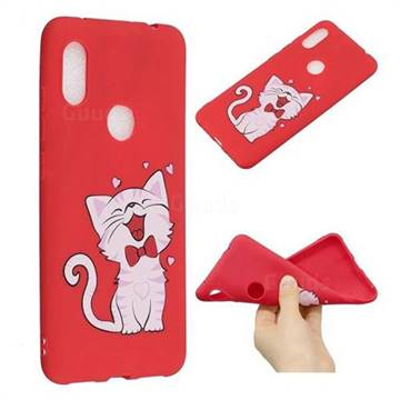 Happy Bow Cat Anti-fall Frosted Relief Soft TPU Back Cover for Mi Xiaomi Redmi Note 6