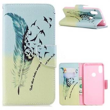 Feather Bird Leather Wallet Case for Mi Xiaomi Redmi Note 6