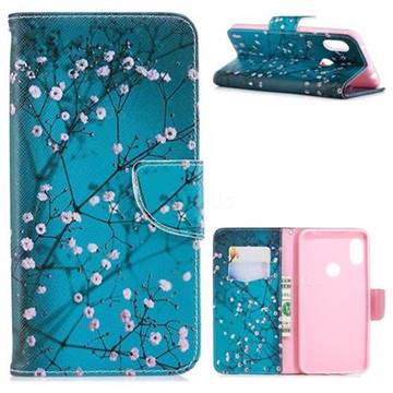Blue Plum Leather Wallet Case for Mi Xiaomi Redmi Note 6