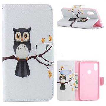 Owl on Tree Leather Wallet Case for Mi Xiaomi Redmi Note 6