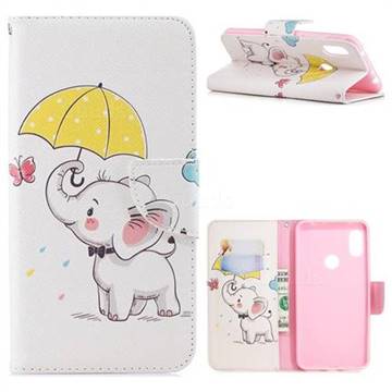 Umbrella Elephant Leather Wallet Case for Mi Xiaomi Redmi Note 6