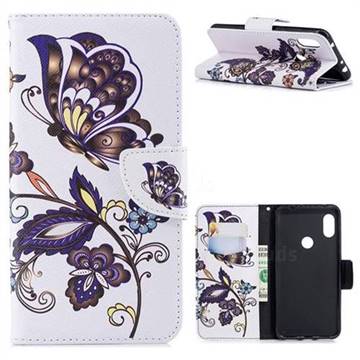 Butterflies and Flowers Leather Wallet Case for Mi Xiaomi Redmi Note 6