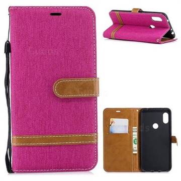 Jeans Cowboy Denim Leather Wallet Case for Mi Xiaomi Redmi Note 6 - Rose