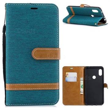 Jeans Cowboy Denim Leather Wallet Case for Mi Xiaomi Redmi Note 6 - Green