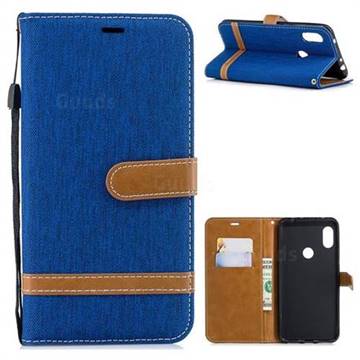 Jeans Cowboy Denim Leather Wallet Case for Mi Xiaomi Redmi Note 6 - Sapphire