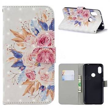 Rose Flowers 3D Painted Leather Phone Wallet Case for Mi Xiaomi Redmi Note 6