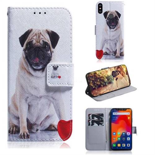Pug Dog PU Leather Wallet Case for Mi Xiaomi Redmi Note 6