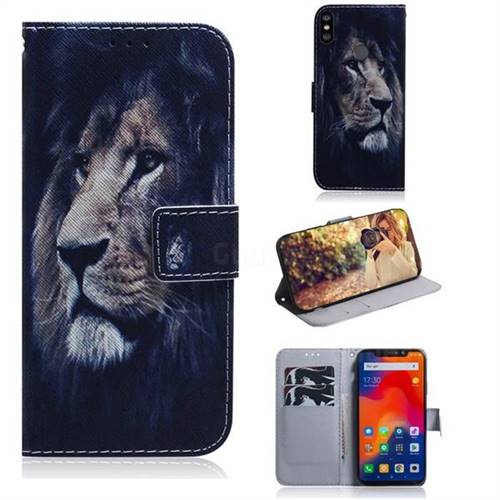 Lion Face PU Leather Wallet Case for Mi Xiaomi Redmi Note 6