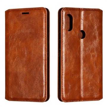 Retro Slim Magnetic Crazy Horse PU Leather Wallet Case for Mi Xiaomi Redmi Note 6 - Brown