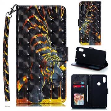 Tiger Totem 3D Painted Leather Phone Wallet Case for Mi Xiaomi Redmi Note 6