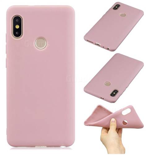 Candy Soft Silicone Phone Case for Mi Xiaomi Redmi Note 6 Pro - Lotus Pink