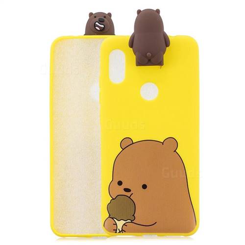 Brown Bear Soft 3D Climbing Doll Stand Soft Case for Mi Xiaomi Redmi Note 6 Pro
