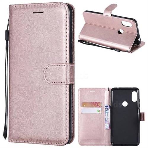 Retro Greek Classic Smooth PU Leather Wallet Phone Case for Mi Xiaomi Redmi Note 6 Pro - Rose Gold