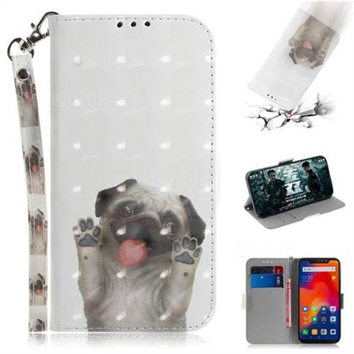 Pug Dog 3D Painted Leather Wallet Phone Case for Mi Xiaomi Redmi Note 6 Pro