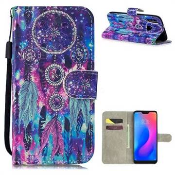 Star Wind Chimes 3D Painted Leather Wallet Phone Case for Mi Xiaomi Redmi Note 6 Pro