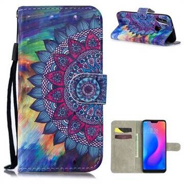 Oil Painting Mandala 3D Painted Leather Wallet Phone Case for Mi Xiaomi Redmi Note 6 Pro