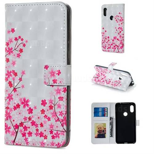 Cherry Blossom 3D Painted Leather Phone Wallet Case for Mi Xiaomi Redmi Note 6 Pro