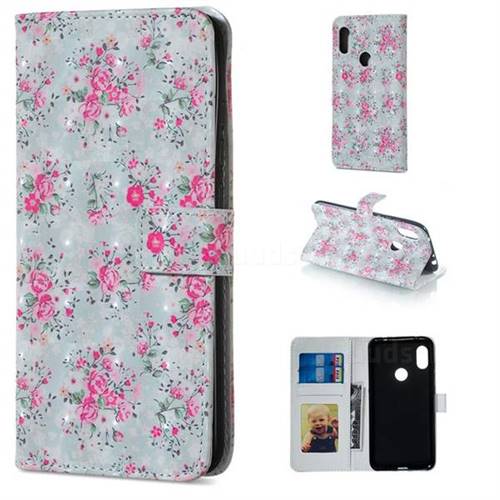 Roses Flower 3D Painted Leather Phone Wallet Case for Mi Xiaomi Redmi Note 6 Pro