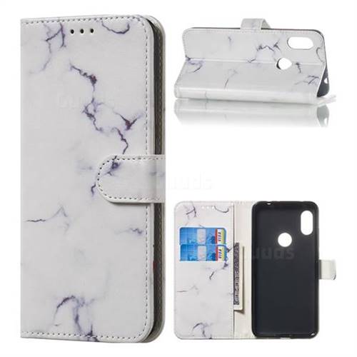 Soft White Marble PU Leather Wallet Case for Mi Xiaomi Redmi Note 6 Pro