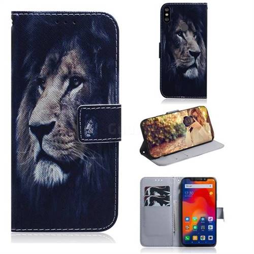 Lion Face PU Leather Wallet Case for Mi Xiaomi Redmi Note 6 Pro