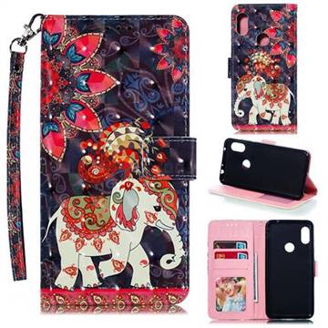 Phoenix Elephant 3D Painted Leather Phone Wallet Case for Mi Xiaomi Redmi Note 6 Pro