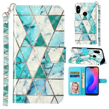Stitching Marble 3D Leather Phone Holster Wallet Case for Mi Xiaomi Redmi Note 6 Pro