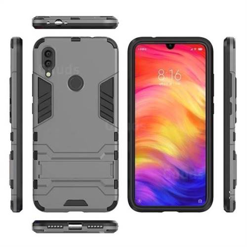 Xiaomi Redmi Note 7 2 en 1 Kickstand Red Wine Funda de contraportada, TPU  suave + PC duro híbrido de doble capa de protección de cuerpo entero