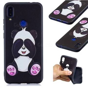 Lovely Panda 3D Embossed Relief Black Soft Back Cover for Xiaomi Mi Redmi Note 7 / Note 7 Pro