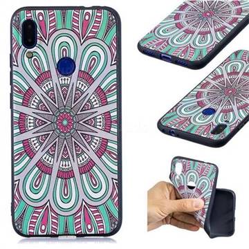 Mandala 3D Embossed Relief Black Soft Back Cover for Xiaomi Mi Redmi Note 7 / Note 7 Pro