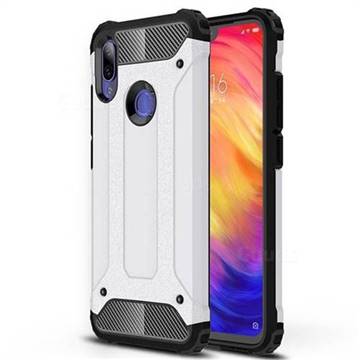 King Kong Armor Premium Shockproof Dual Layer Rugged Hard Cover for Xiaomi Mi Redmi Note 7 / Note 7 Pro - White