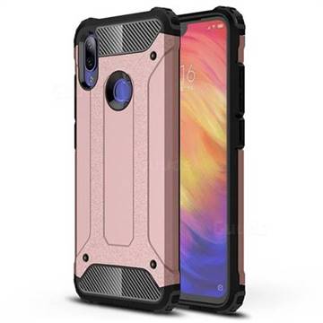 King Kong Armor Premium Shockproof Dual Layer Rugged Hard Cover for Xiaomi Mi Redmi Note 7 / Note 7 Pro - Rose Gold