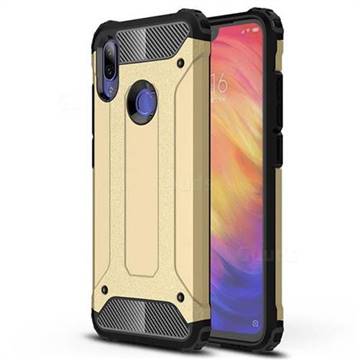 King Kong Armor Premium Shockproof Dual Layer Rugged Hard Cover for Xiaomi Mi Redmi Note 7 / Note 7 Pro - Champagne Gold