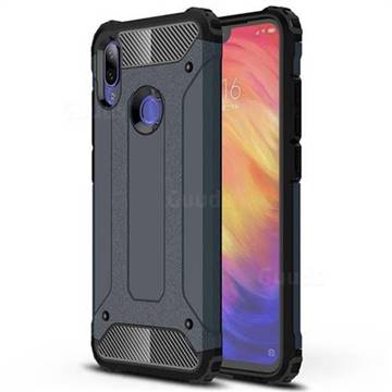 King Kong Armor Premium Shockproof Dual Layer Rugged Hard Cover for Xiaomi Mi Redmi Note 7 / Note 7 Pro - Navy