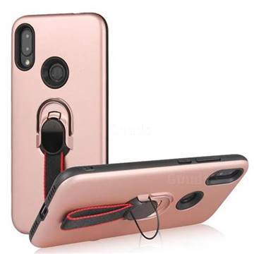 Raytheon Multi-function Ribbon Stand Back Cover for Xiaomi Mi Redmi Note 7 / Note 7 Pro - Rose Gold