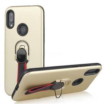 Raytheon Multi-function Ribbon Stand Back Cover for Xiaomi Mi Redmi Note 7 / Note 7 Pro - Golden